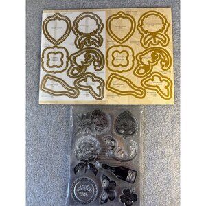 Anna Griffin Valentines Day Floral Acrylic Cling Stamp & Die Set